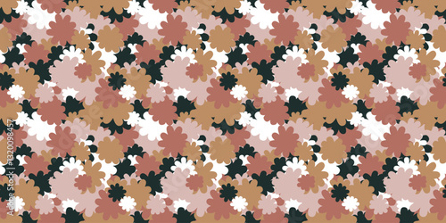 Floral illustration background. Seamless pattern.Vector. 花のイラストパターン