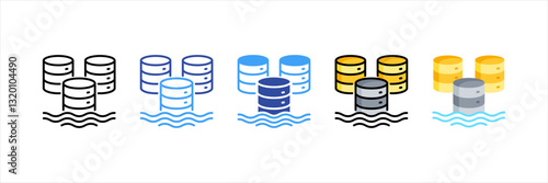 Data Lake Multi Style Icon Set