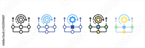 Parallel Processing Multi Style Icon Set