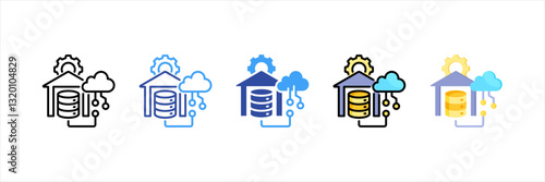 Data Warehouse Multi Style Icon Set