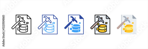 Data Mining Multi Style Icon Set