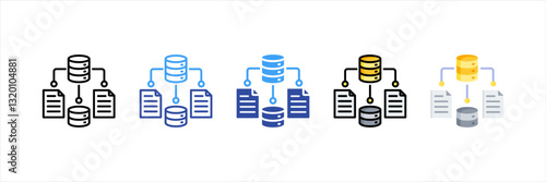 Data Modelling Multi Style Icon Set