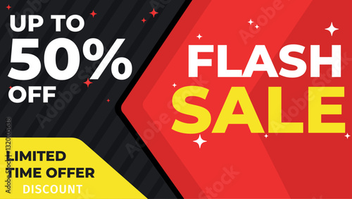 An eye-catching banner featuring bold text and bright colors, perfect for online sales promotions.
