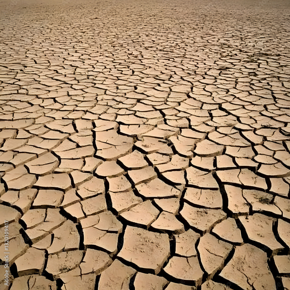 Parched Earth: A Detailed View of Cracked, Dry Land, Exhibiting the Effects of Drought and Aridity, Creating a Textured, Abstract Background Image. Parched Earth: A Detailed View of Cracked, Dry Land, Exhibiting the Effects of Drought and Aridity, Creating a Textured, Abstract Background Image.