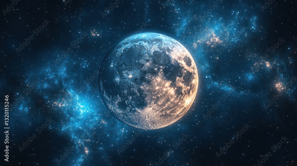 Obraz premium Celestial Body Amidst a Starry Expanse of Space