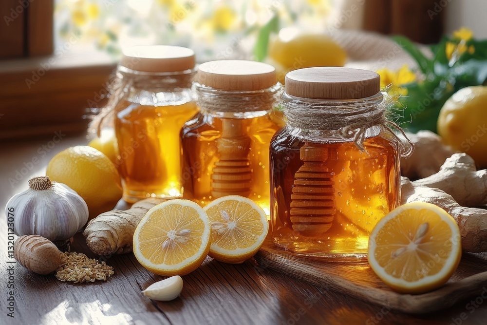 Honey Garlic Lemon Ginger Herbal Remedy Syrup for Health Natural Alternative Medicine Honey Garlic Lemon Ginger Herbal Remedy Syrup for Health Natural Alternative Medicine