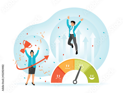 Employee Motivation, Work Morale and Team Productivity Concept.
