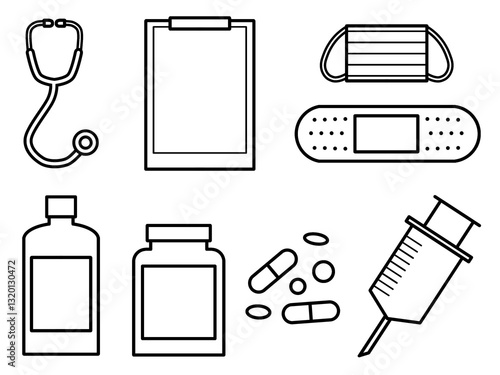 医療用品と医薬品の素材セット　A