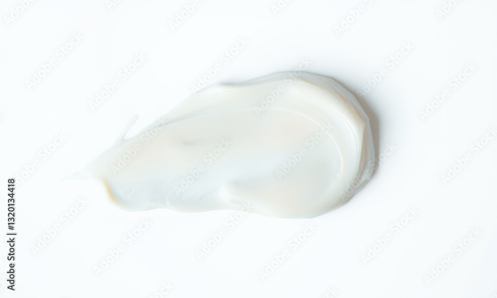 Creamy texture on white background, showcasing smooth and glossy appearance. This evokes sense of freshness and purity, ideal for beauty or skincare themes Creamy texture on white background, showcasing smooth and glossy appearance. This evokes sense of freshness and purity, ideal for beauty or skincare themes