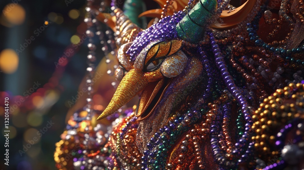 Obraz premium Colorful Chinese Dragon Statue in a Thai Temple