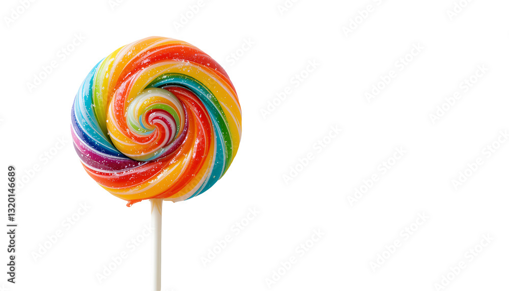 Colorful Spiral Lollipop With Sugar Crystals Colorful Spiral Lollipop With Sugar Crystals