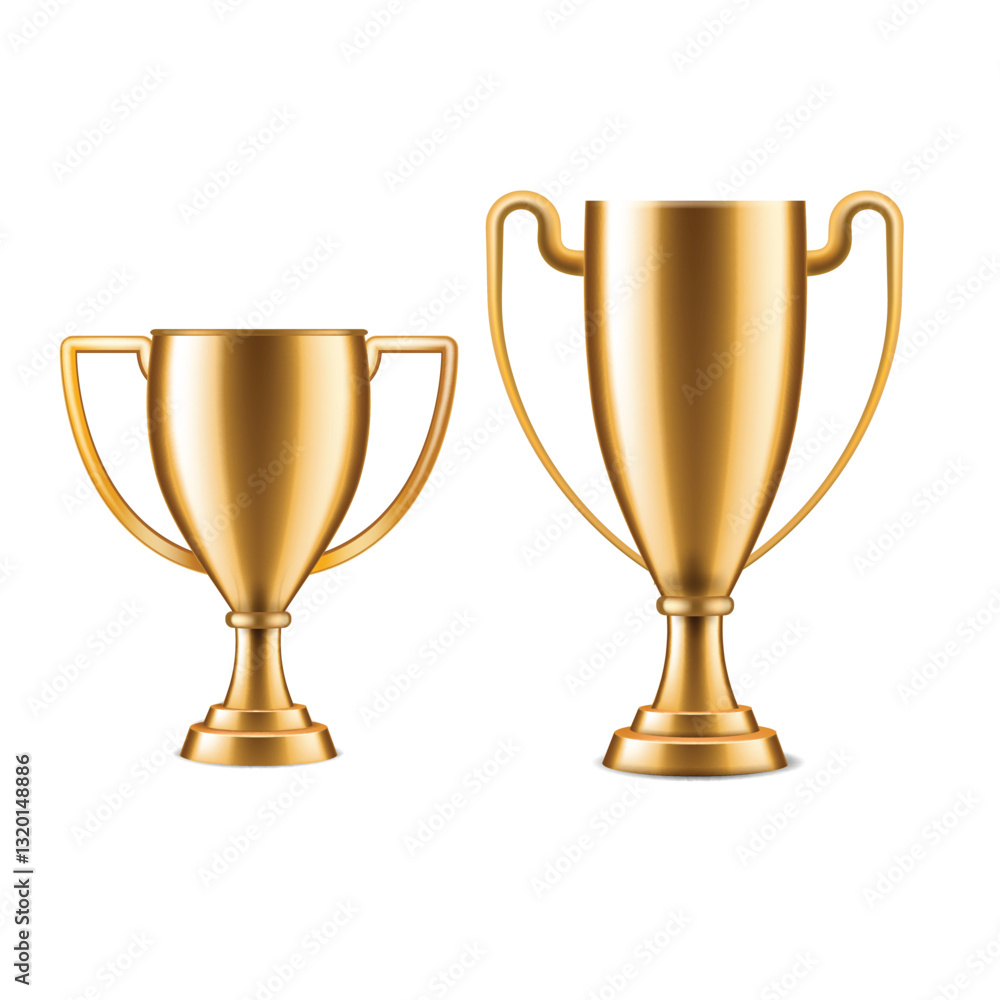 Gold Trophy Mockup Set Vector Gold Trophy Mockup Set Vector
