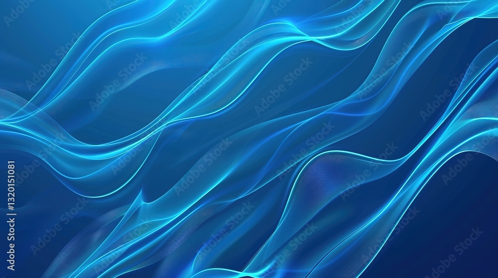 Fototapeta premium _Blue_gradient_minimalist_lines_curved_fluid_display