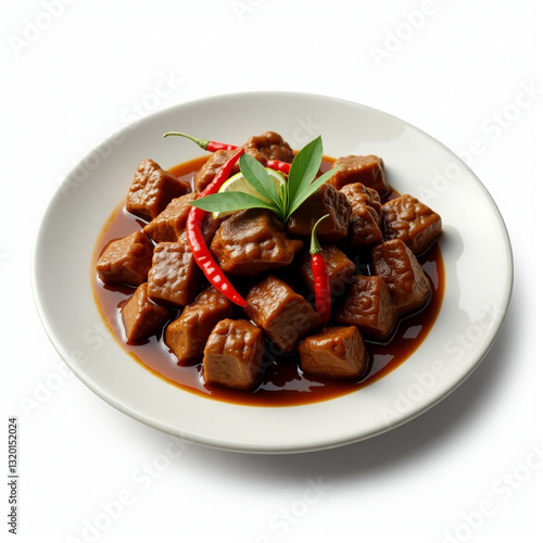 Rendang beef with vegetables
