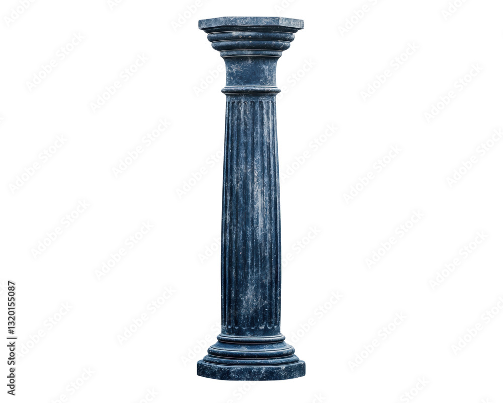 A tall, textured column with vertical grooves and a circular top, showcasing a classic architectural design. A tall, textured column with vertical grooves and a circular top, showcasing a classic architectural design.