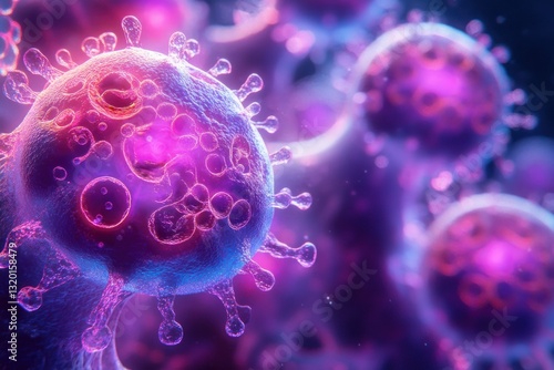 HPV Infection and Prevention in Humans: Medically Accurate Illustration of Virus Particles and Vaccination