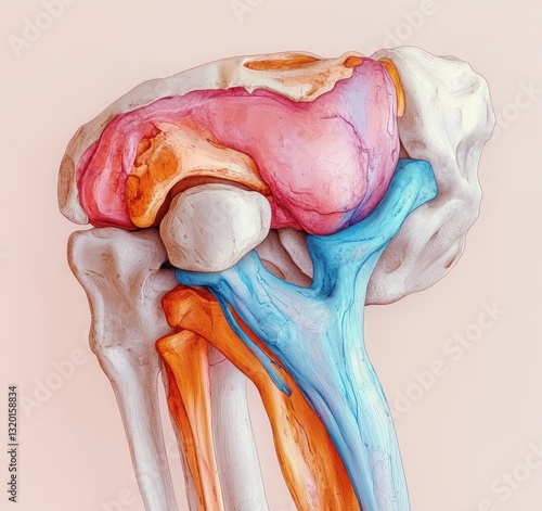 Knee Joint Anatomy Cartilage Bone Structure Runner's Knee Pain Deterioration Inflammation Injury Rehabilitation photo