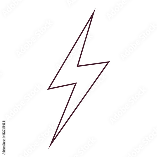 Lightning bolt symbol representing thunderstorms, electricity, and powerful weather events. Perfect for forecasts, meteorology, and energy related designs.