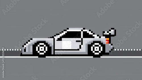  a pixel art sports car speeding by in a sleek design