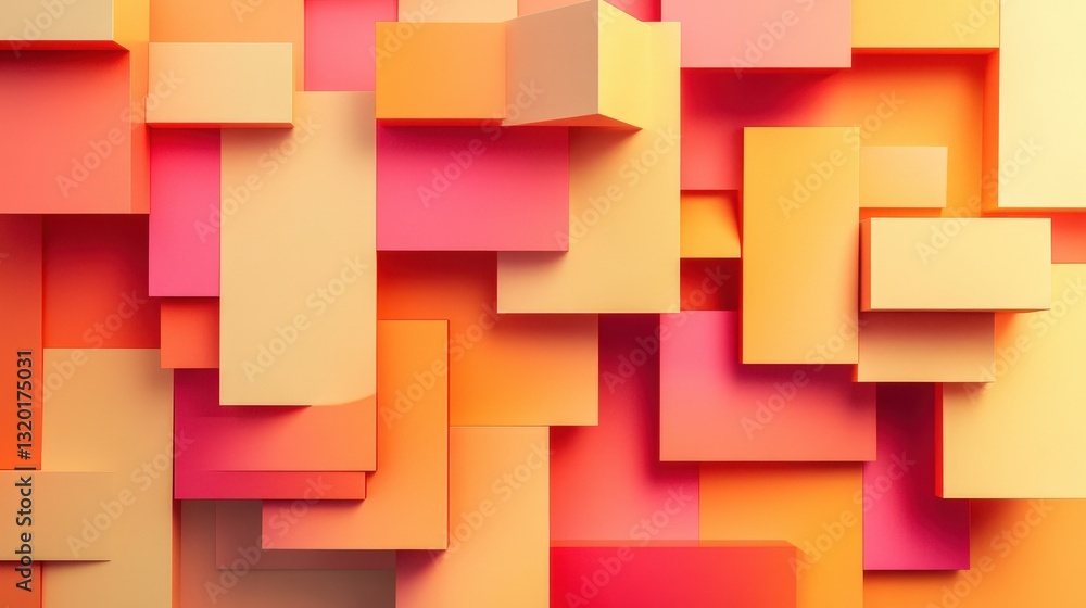 Geometric Harmony: A mesmerizing composition of stacked, colorful blocks arranged in an abstract pattern. The vibrant hues and dynamic arrangement create a visually captivating experience. Geometric Harmony: A mesmerizing composition of stacked, colorful blocks arranged in an abstract pattern. The vibrant hues and dynamic arrangement create a visually captivating experience.