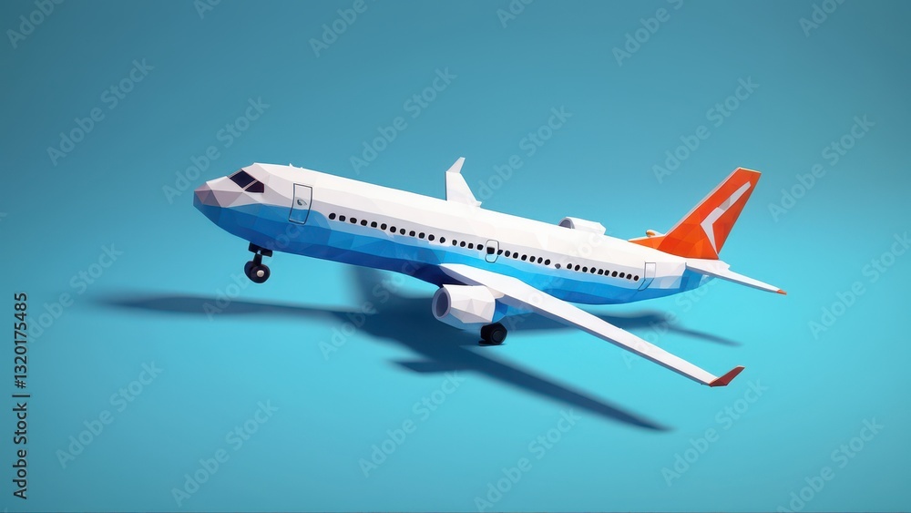 A vibrant representation of a modern aircraft in a stylized design A vibrant representation of a modern aircraft in a stylized design