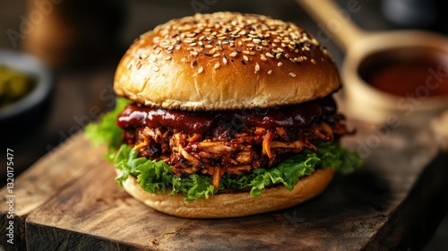 Delicious pulled pork sandwich