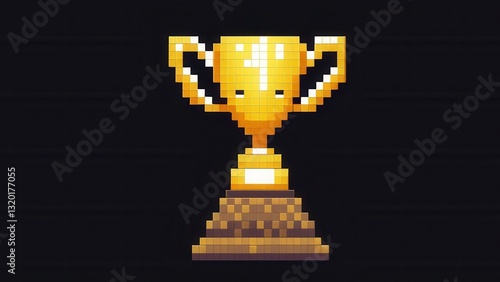  a shining trophy symbolizes victory and achievement