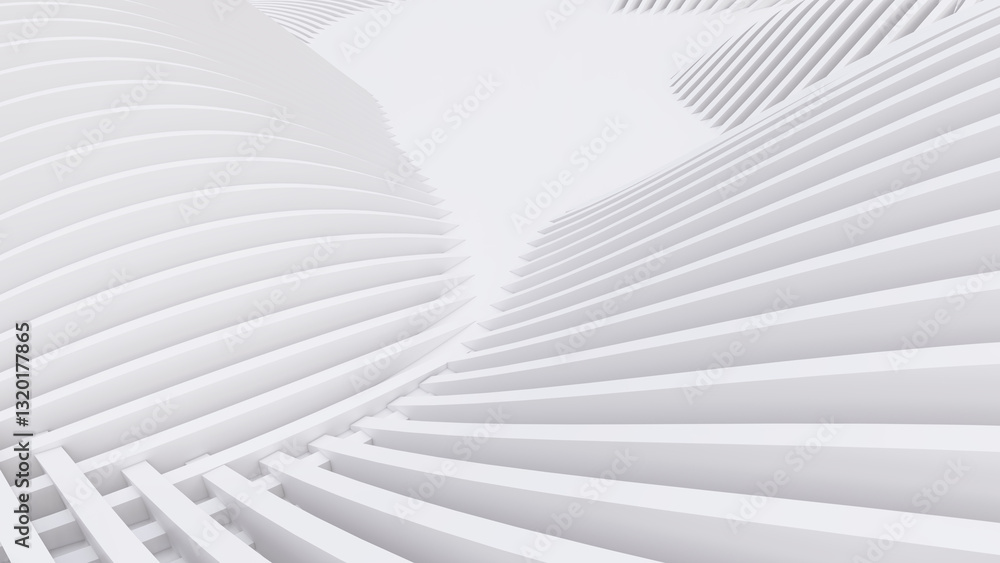 Naklejka premium Abstract Curved Shapes. White Circular Background.