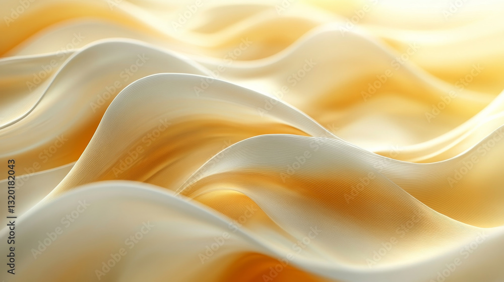 Smooth, flowing abstract background with soft golden waves and gentle curves Smooth, flowing abstract background with soft golden waves and gentle curves