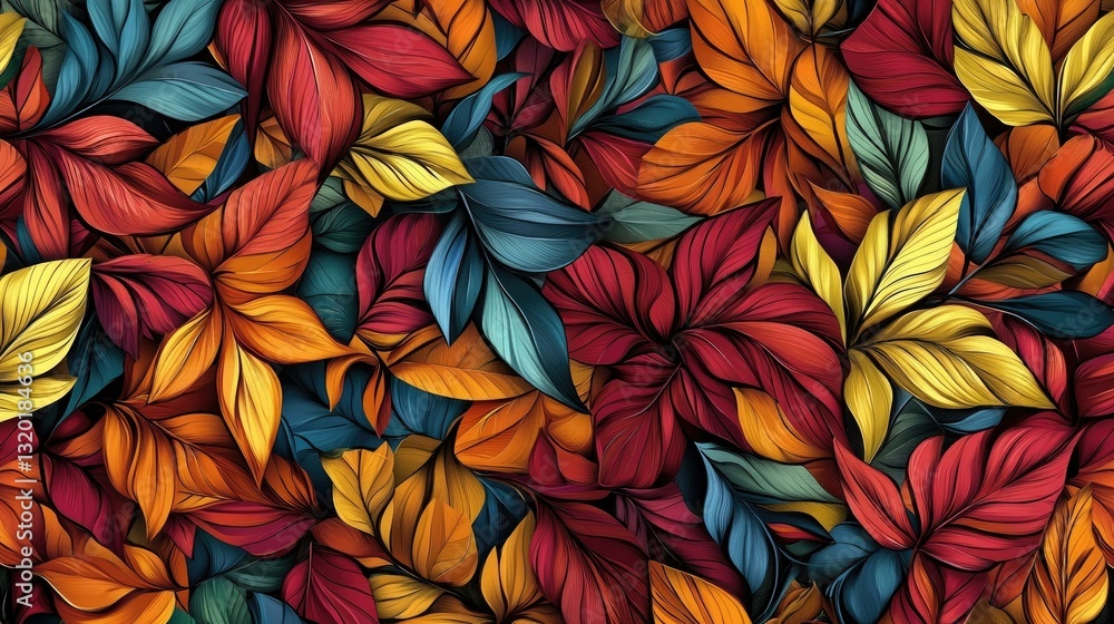 Autumn seamless pattern with colorful fall leaves Autumn seamless pattern with colorful fall leaves