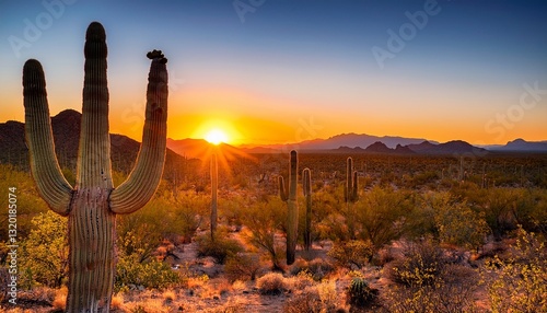 arizona scottsdale mcdowell sonoran preserve saguaro sunset