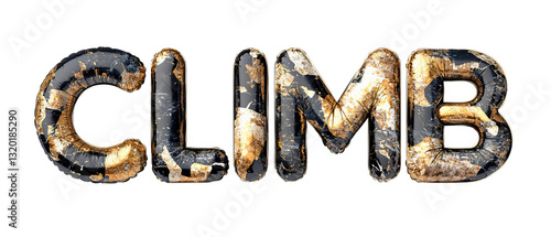 Wallpaper Mural Png of Colorful 3D text displaying the word 'CLIMB,' featuring a stylish marble design on transparent background. Torontodigital.ca