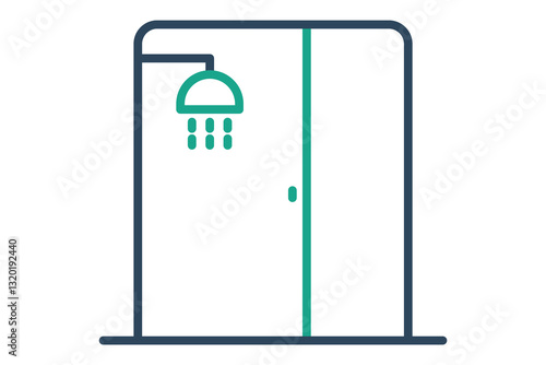 Bathroom icon. line icon style. icon related to furniture. furniture elements vector illustration