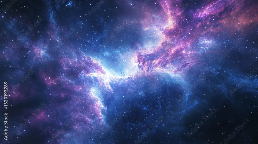 Fototapeta premium Majestic Cosmic Nebula with Stars and Colorful Swirls in Space