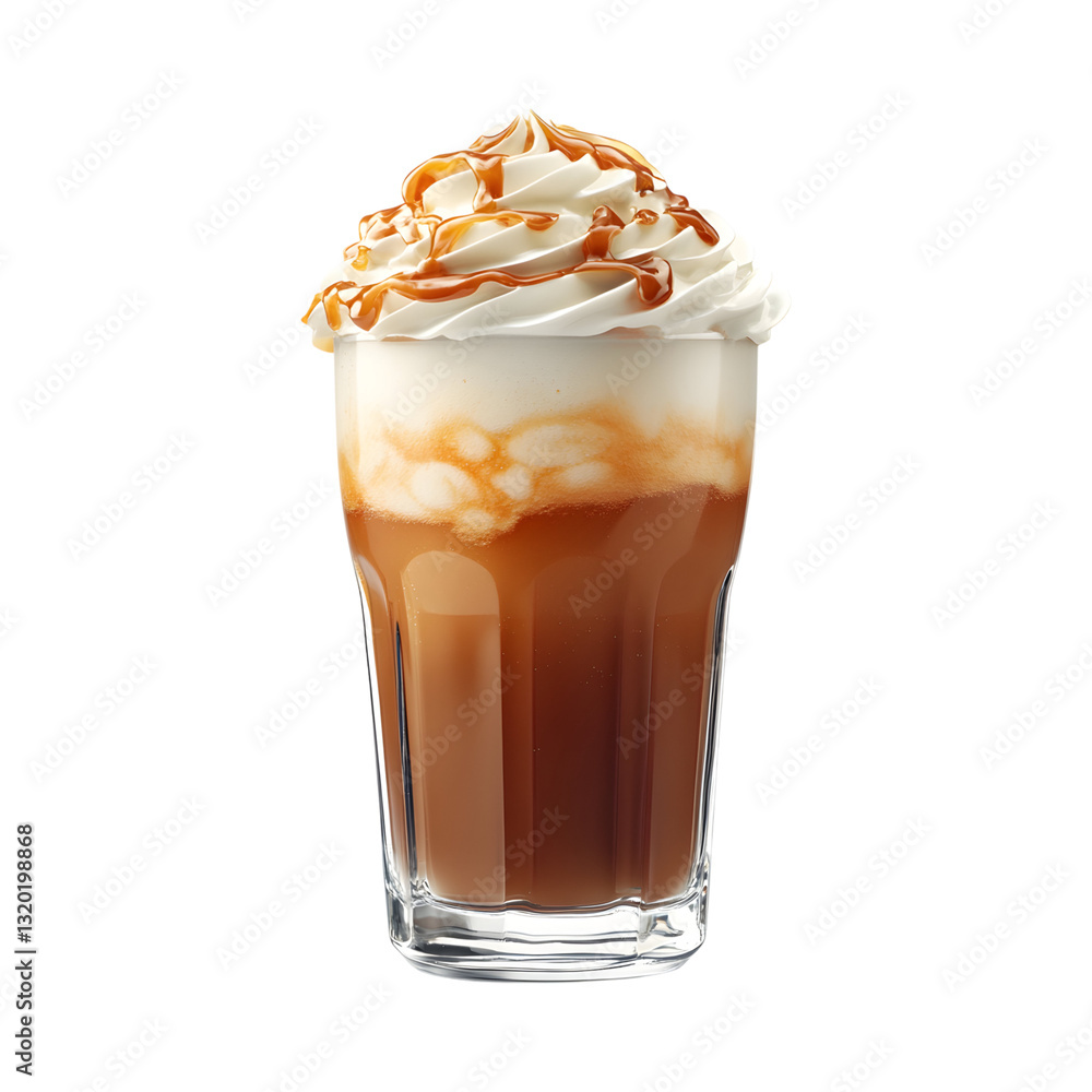 Caramel Cream Soda in a Glass Isolated on Transparent Background Caramel Cream Soda in a Glass Isolated on Transparent Background