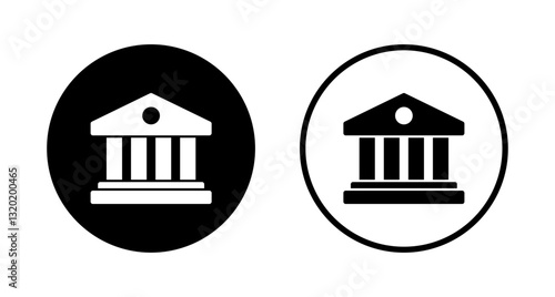 Bank icon logo design. Bank sign and symbol, museum, university