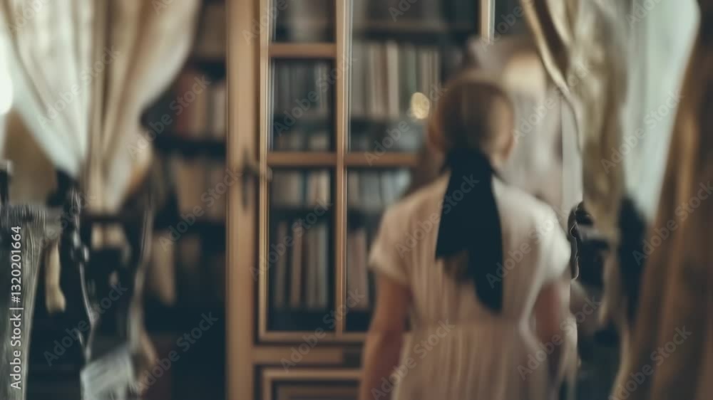 Young child deep in thought amidst a cozy room surrounded by books and soft lighting Young child deep in thought amidst a cozy room surrounded by books and soft lighting