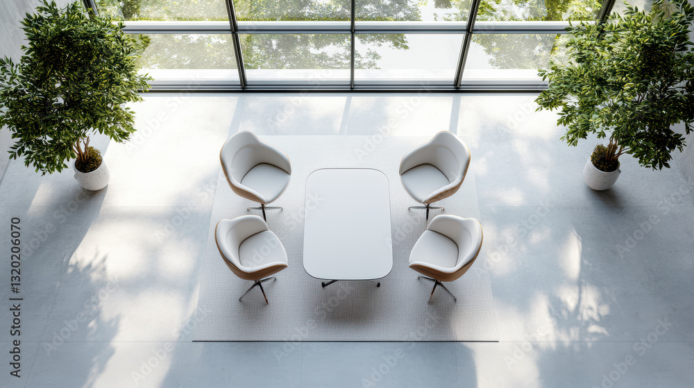 Φωτογραφία modern corporate boardroom with glass walls and stylish furniture