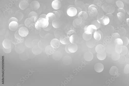 Grey white bokeh glitter Christmas festival holiday for background