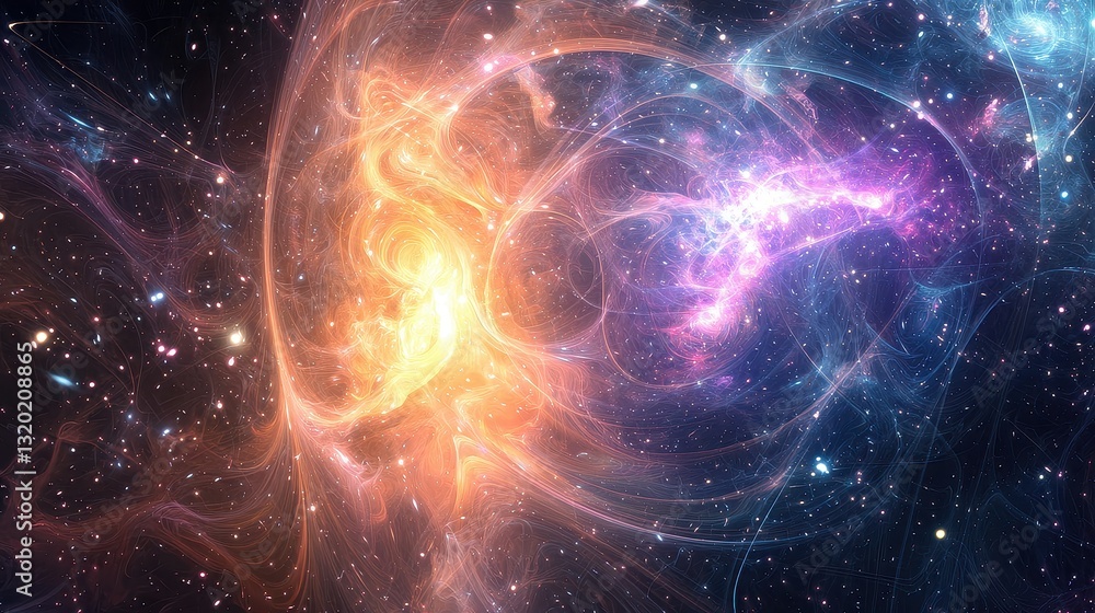 Obraz premium Abstract Cosmic Background with Vibrant Colors and Starscape