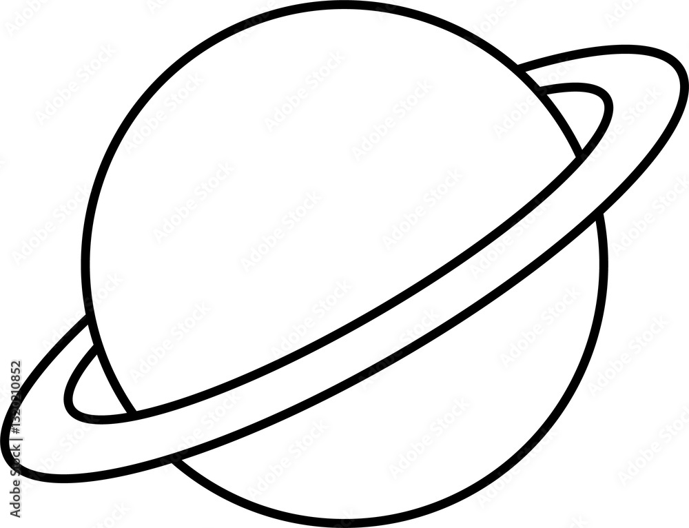 Saturn Outline Vector Icon Design Saturn Outline Vector Icon Design