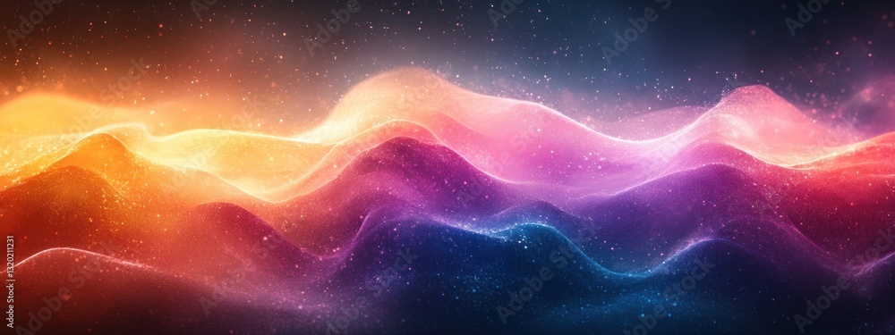 Obraz premium Abstract Rainbow Gradient Background with Holographic Texture and Dreamy Ethereal Atmosphere