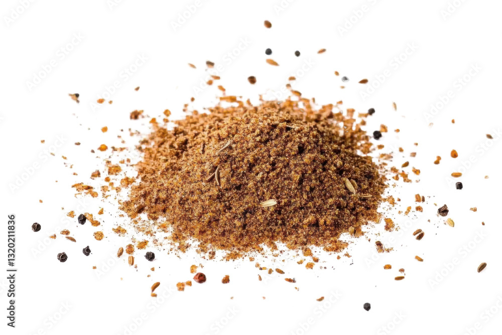 spice blend powder pile on white background spice blend powder pile on white background