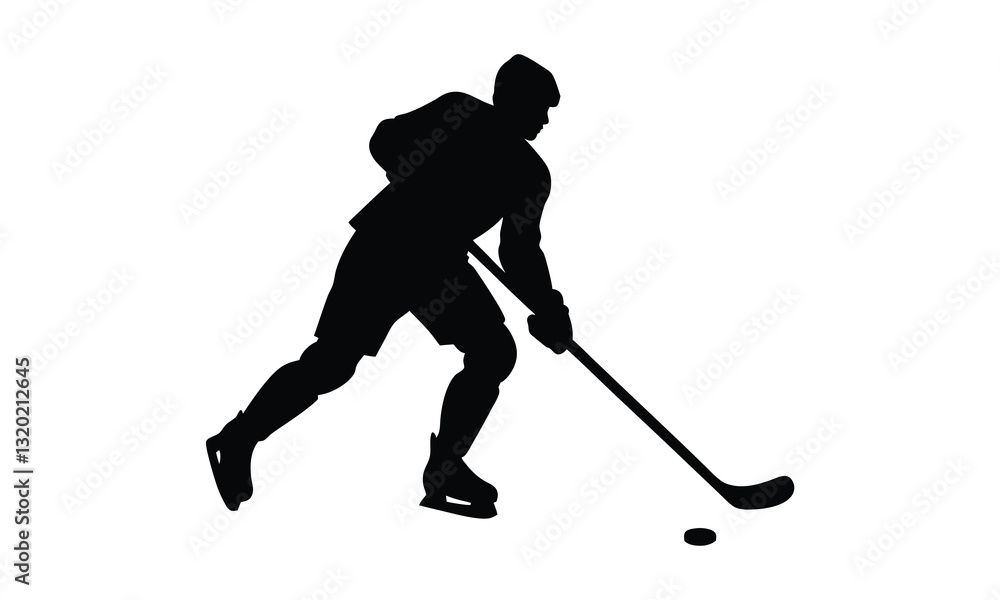 Obraz premium Hockey Player Action Silhouette