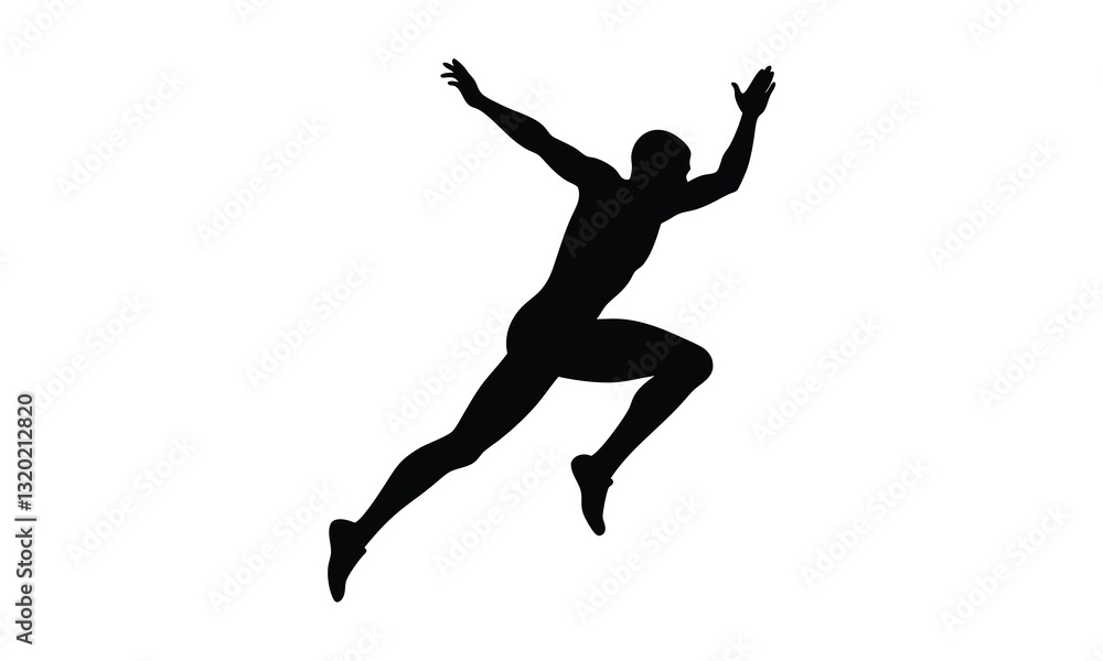 Sprinting Man Silhouette Vector Design Sprinting Man Silhouette Vector Design