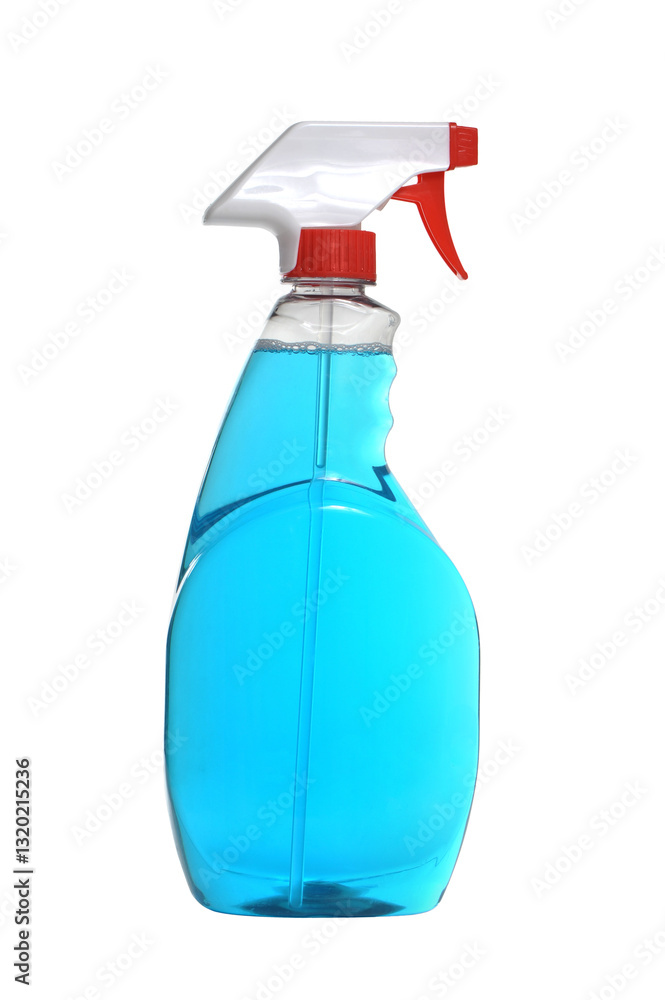 Blue Household glass Cleaner Spray Bottle isolated on White background Blue Household glass Cleaner Spray Bottle isolated on White background