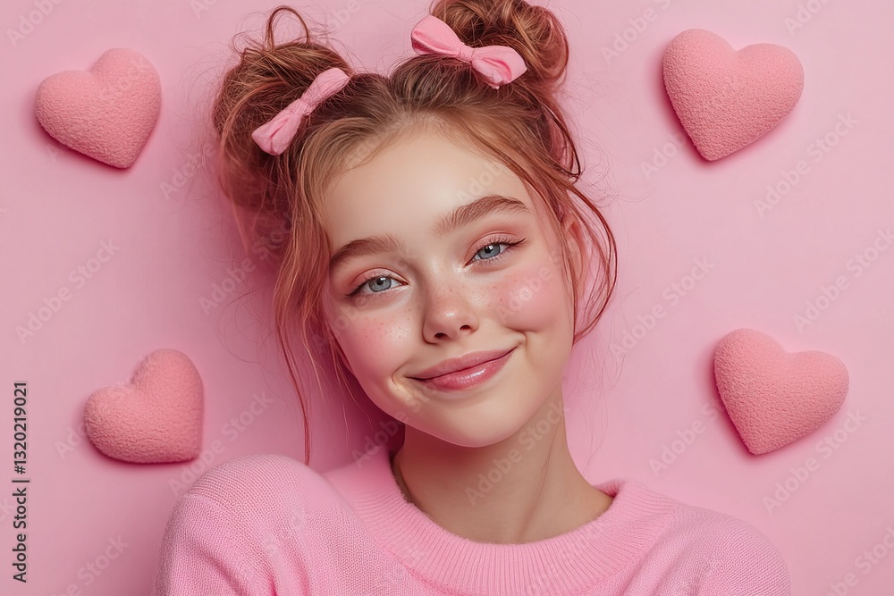 Cute pink pastel background with hearts for Valentine's Day or Mother's Day greeting card. Cute pink pastel background with hearts for Valentine's Day or Mother's Day greeting card.