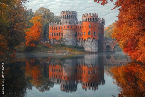 Dona Tower Medieval Architecture in Kaliningrad Autumn Reflections