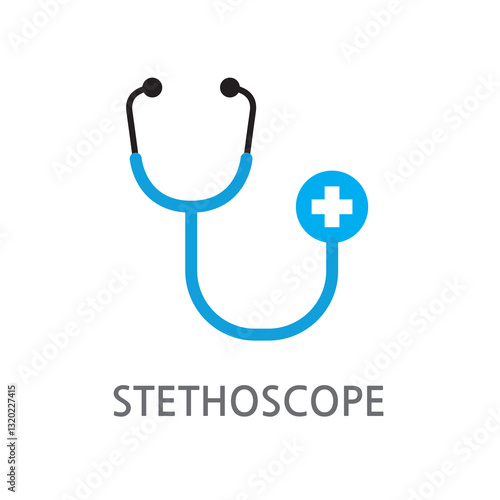 7.STETHOSCOPE.eps. Stethoscope. Stethoscope icon. Stethoscope linear illustration icon on white background. EPS, PNG, JPG
