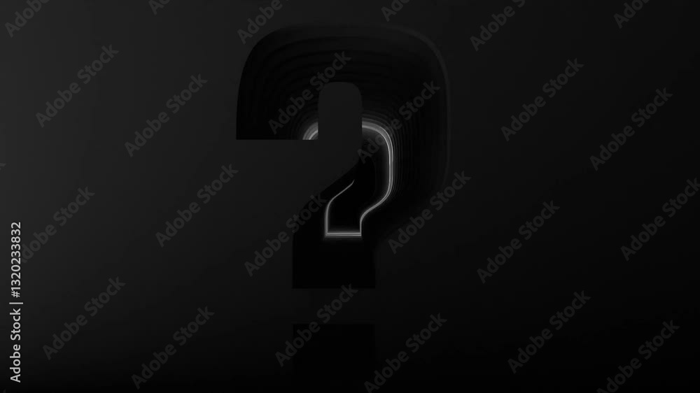 Background with question mark sign shaped empty corridor. Self development and education concept Background with question mark sign shaped empty corridor. Self development and education concept